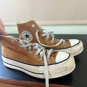 Brown/Tan Chuck Taylor All Star Platform Sneakers - Women's 6.5